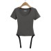 Small round neck slim fit high waisted jumpsuit