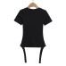 Small round neck shoulder sports jumpsuit