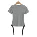 Small round neck shoulder sports jumpsuit