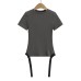 Small round neck shoulder sports jumpsuit