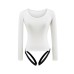 U-neck long sleeved T-shirt for women