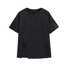 Split loose T-shirt for women