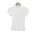 Half high neck tight short sleeved T-shirt
