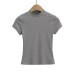 Half high neck tight short sleeved T-shirt