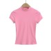 Half high neck tight short sleeved T-shirt