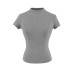 Half high neck tight short sleeved T-shirt