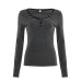 Simple Fashion Striped Color Block Round Neck Basic Long Sleeve Slim Fit Versatile Slimming Casual Short Top Simple Fashion Striped Color Block Round Neck Basic Long Sleeve Slim Fit Versatile Slimming Casual Short Top