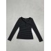 Simple Fashion Striped Color Block Round Neck Basic Long Sleeve Slim Fit Versatile Slimming Casual Short Top Simple Fashion Striped Color Block Round Neck Basic Long Sleeve Slim Fit Versatile Slimming Casual Short Top