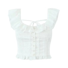 Lace lace small fly sleeve top Lace lace small fly sleeve top