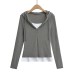 Paper Man Fake Two Hooded Tops