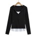 Paper Man Fake Two Hooded Tops