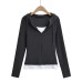 Paper Man Fake Two Hooded Tops