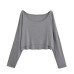 One collar casual top short top