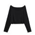 One collar casual top short top