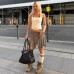 Lover's Memory Street Style Gray Striped Irregular Low Waist Skirt Slimming Casual Versatile Short Skirt