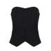One-Shoulder Single-Breasted Irregular Hem Fitted Tube Top Spicy Girl Striped Suit Fabric Blouse
