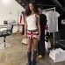 INS Style Personality National Flag Print Sequin Decoration Low Waist Bodycon Skirt Sexy Fitted Short Skirt