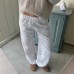 Hollow Texture Jacquard Casual Pants Comfortable Lightweight Pure Color Elastic Waist Loose Trousers