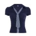 Plaid Collar Tie Turn-down Collar Shirt Design Pleated Waist Slimming Spicy Girl Style Short Sleeve Top