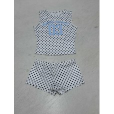 Style Digital Print Polka Dot Sleeveless Tank Top and Shorts Two-Piece Set Summer Sports Casual Spicy Girl Women's Clothing