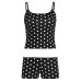 Style Digital Print Polka Dot Sleeveless Tank Top and Shorts Two-Piece Set Summer Sports Casual Spicy Girl Women's Clothing