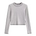 Color blocking bright stitching long sleeved T-shirt