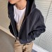 Unique Cut Casual Hooded Zip-Up Sweatshirt Jacket for Men and Women