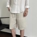 Men's Summer Linen Texture Loose Fit Casual Straight Leg Lightweight Shorts