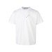 Splicing Designer Unique Button Round Neck Casual Short Sleeve Top