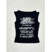 Street Style One-Shoulder Letter Print Semi-Sheer Short Crop Top Vacation Style Belly-Baring Knit Top