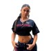 Street Style Quick-Dry Breathable Mesh V-Neck Sports Top Biker Spicy Girl High-Waist Short Casual Printed Top Street Style Quick-Dry Breathable Mesh V-Neck Sports Top Biker Spicy Girl High-Waist Short Casual Printed Top