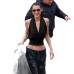 Chic Off-the-Shoulder Halter Backless Crop Top with Spicy Design for Slimming and Versatile Wear