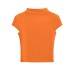 Half high collar patchwork bag sleeves with exposed navel top
