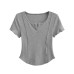 V-neck short sleeved top with external stitching