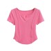 V-neck short sleeved top with external stitching