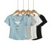 Fake two lace short sleeved T-shirts for women