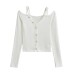 V-neck off shoulder top