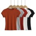 Small round neck slim fit short sleeved top