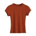 Small round neck slim fit short sleeved top