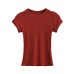 Small round neck slim fit short sleeved top