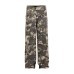 Camouflage Large Pocket Design Wrinkled Button Outdoor Straight Leg Wide Leg Jeans Long Pants Trendy