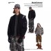 Functional Structured Camouflage Jacket with Shoulder Strap Design Vintage Denim Jacket