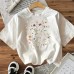 Floral Cotton Women's Short Sleeve Fashion INS Top American Style New Arrival Floral Cotton Women's Short Sleeve Fashion INS Top American Style New Arrival