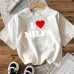 Heart-shaped Cotton Women's Short Sleeve Fashion INS Top American Style New Arrival