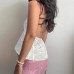 Halter Neck Camisole with Irregular Hemline and Backless Design