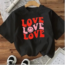 Heart-shaped Cotton Women's Short Sleeve Fashion INS Top American Style New Arrival Heart-shaped Cotton Women's Short Sleeve Fashion INS Top American Style New Arrival