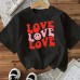 Heart-shaped Cotton Women's Short Sleeve Fashion INS Top American Style New Arrival