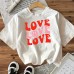 Heart-shaped Cotton Women's Short Sleeve Fashion INS Top American Style New Arrival