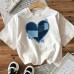 Heart-shaped Cotton Women's Short Sleeve Fashion INS Top American Style New Arrival