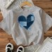 Heart-shaped Cotton Women's Short Sleeve Fashion INS Top American Style New Arrival
